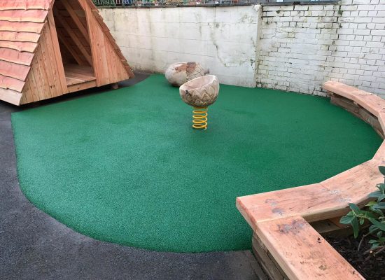 wet pour rubber surface